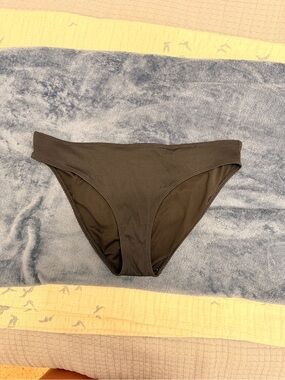 aerie Black Ribbed Bikini Bottoms
